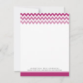 Chevron Pattern Custom Flat Note-kaarten (violet) Notitiekaartje (Voorkant)