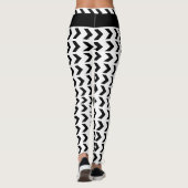 Chevron Pattern Cute Monogrammed White Black Leggings (Achterkant)