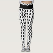 Chevron Pattern Cute Monogrammed White Black Leggings (Voorkant)