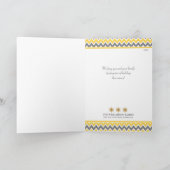 Chevron Pattern Family Holiday Kaart (geel/grijs) (Binnen)