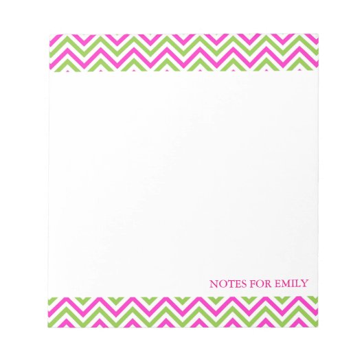 Chevron Pattern Gepersonaliseerd Memo Monogram Notitieblok (Voorkant)