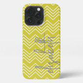 Chevron Pattern - Gray funky Script Name iPhone Hoesje (Achterkant)