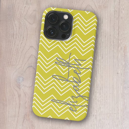 Chevron Pattern - Gray funky Script Name iPhone Hoesje