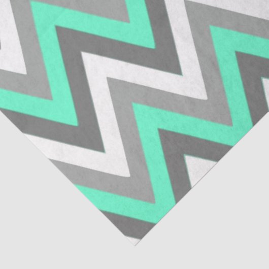 Chevron Pattern Grey White Mint Decoupage Tissuepapier (Detail)