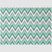 Chevron Pattern Grey White Mint Decoupage Tissuepapier (Voorkant)