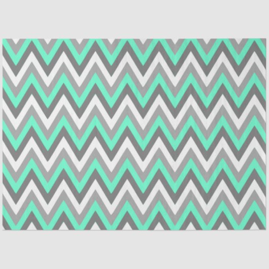 Chevron Pattern Grey White Mint Decoupage Tissuepapier (Voorkant)