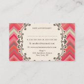 Chevron Pattern Hair Stylist Afspraakkaarten Afsprakenkaartje (Achterkant)