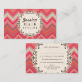 Chevron Pattern Hair Stylist Afspraakkaarten Afsprakenkaartje (Voorkant / Achterkant)