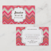 Chevron Pattern Hair Stylist Afspraakkaarten Afsprakenkaartje (Voorkant / Achterkant)