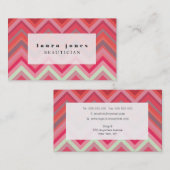 Chevron Pattern Hair Stylist Mode Sjabloon Visitekaartje (Voorkant / Achterkant)