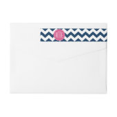 Chevron Pattern met monogram - magenta op de marin (Achterkant)