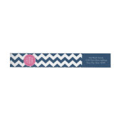 Chevron Pattern met monogram - magenta op de marin (Individueel)