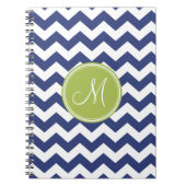 Chevron Pattern met monogram - Navy Limoen Notitieboek (Voorkant)