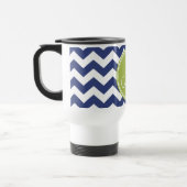 Chevron Pattern met monogram - Navy Limoen Reisbeker (Links)