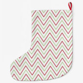 Chevron Pattern Monogram kerstaking Grote Kerstsok (Achterkant)