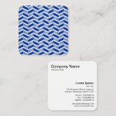 Chevron Pattern - Navy Blue en White Vierkante Visitekaartje (Voorkant / Achterkant)