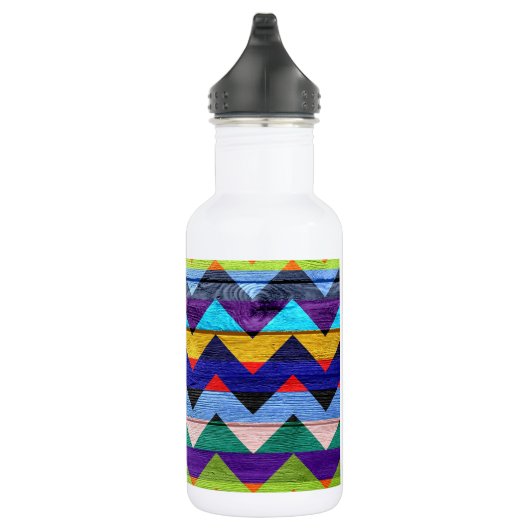 Chevron Pattern on Wood Texture #2 Waterfles (Rechts)