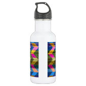 Chevron Pattern on Wood Texture #5 Waterfles (Achterkant)