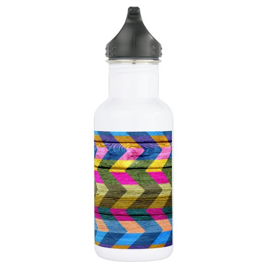 Chevron Pattern on Wood Texture #5 Waterfles (Rechts)