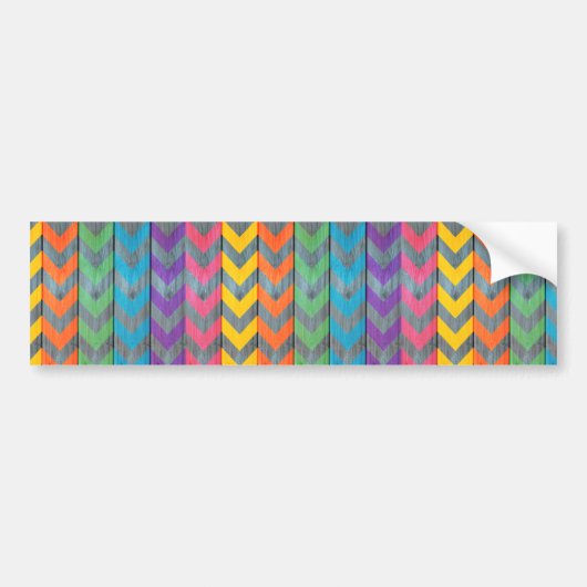 Chevron Pattern on Wood Texture by Shirley Taylor Bumpersticker (Voorkant)