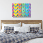 Chevron Pattern on Wood Texture by Shirley Taylor Canvas Afdruk (Insitu (Slaapkamer))