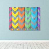 Chevron Pattern on Wood Texture by Shirley Taylor Canvas Afdruk (Insitu (Houten vloer))