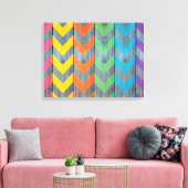 Chevron Pattern on Wood Texture by Shirley Taylor Canvas Afdruk (Insitu (Woonkamer))
