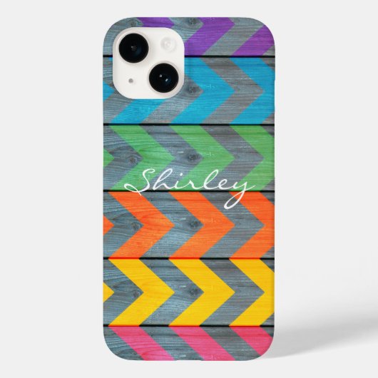 Chevron Pattern on Wood Texture by Shirley Taylor Case-Mate iPhone Case (Achterkant)