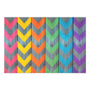 Chevron Pattern on Wood Texture by Shirley Taylor Foto Afdruk