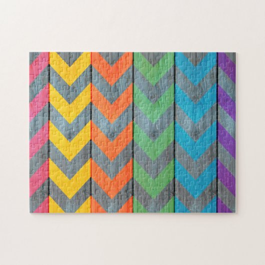 Chevron Pattern on Wood Texture by Shirley Taylor Legpuzzel (Horizontaal)