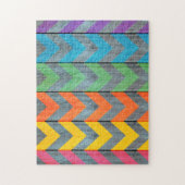 Chevron Pattern on Wood Texture by Shirley Taylor Legpuzzel (Verticaal)
