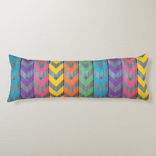 Chevron Pattern on Wood Texture by Shirley Taylor Lichaamskussen (Voorkant)