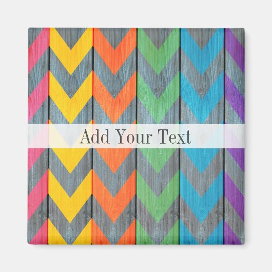 Chevron Pattern on Wood Texture by Shirley Taylor Magneet (Voorkant)