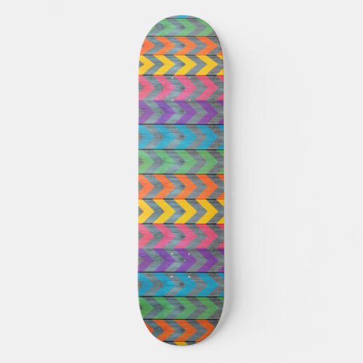 Chevron Pattern on Wood Texture by Shirley Taylor Persoonlijk Skateboard (Voorkant)