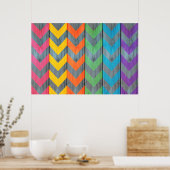 Chevron Pattern on Wood Texture by Shirley Taylor Poster (Keuken)