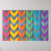 Chevron Pattern on Wood Texture by Shirley Taylor Poster (Voorkant)