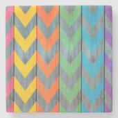 Chevron Pattern on Wood Texture by Shirley Taylor Stenen Onderzetter (Voorkant)