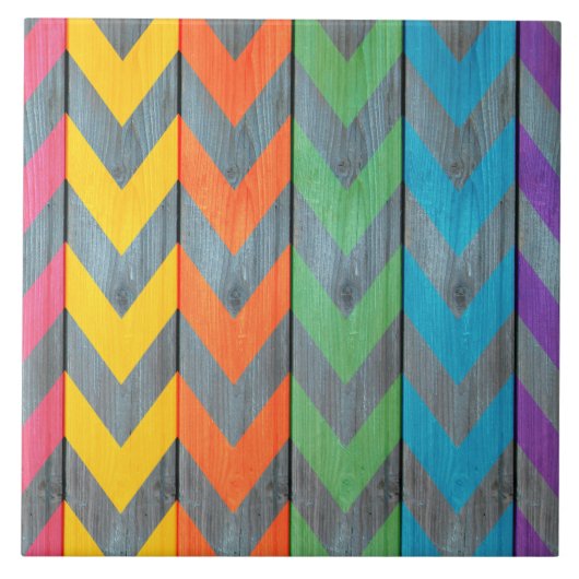 Chevron Pattern on Wood Texture by Shirley Taylor Tegeltje (Voorkant)
