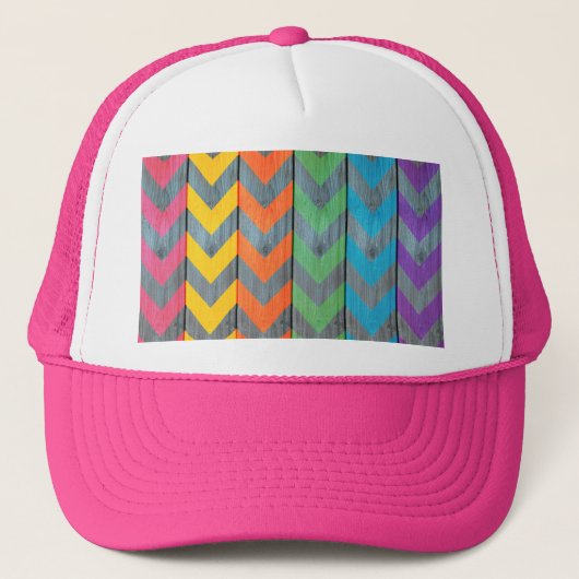 Chevron Pattern on Wood Texture by Shirley Taylor Trucker Pet (Voorkant)