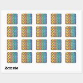 Chevron Pattern on Wood Texture by Shirley Taylor Vierkante Sticker (Vel)