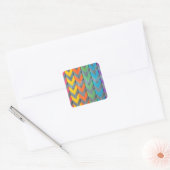 Chevron Pattern on Wood Texture by Shirley Taylor Vierkante Sticker (Envelop)