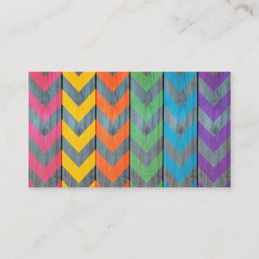 Chevron Pattern on Wood Texture by Shirley Taylor Visitekaartje (Voorkant)