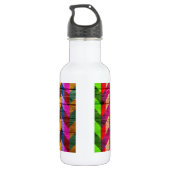 Chevron Pattern on Wood Texture Waterfles (Achterkant)