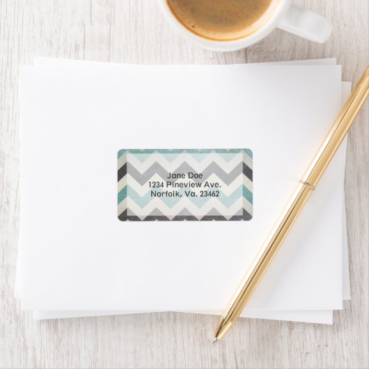 Chevron Pattern op metaal textuur door Shirley Tay Etiket (Insitu)