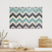 Chevron Pattern op metaal textuur door Shirley Tay Poster (Keuken)