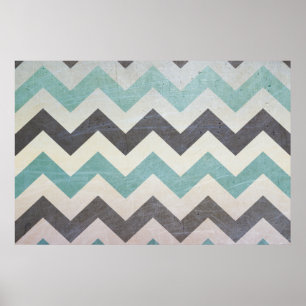 Chevron Pattern op metaal textuur door Shirley Tay Poster