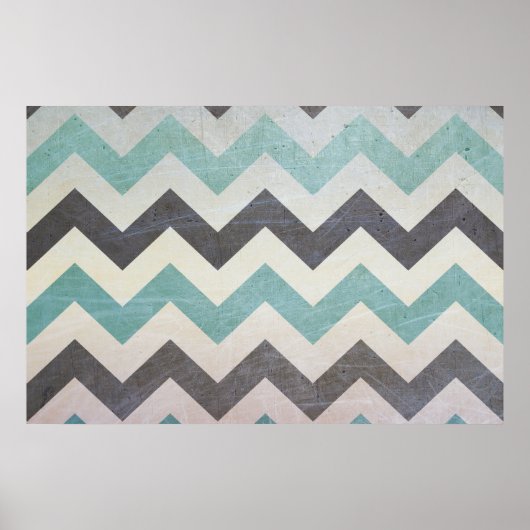 Chevron Pattern op metaal textuur door Shirley Tay Poster (Voorkant)