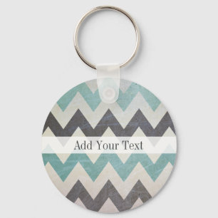 Chevron Pattern op metaal textuur door Shirley Tay Sleutelhanger
