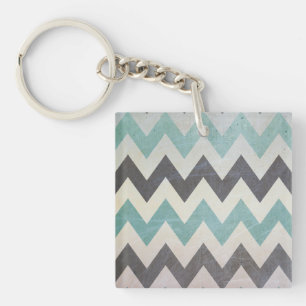 Chevron Pattern op metaal textuur door Shirley Tay Sleutelhanger