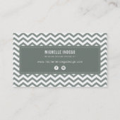 CHEVRON PATTERN preppy modern cool grey Visitekaartje (Achterkant)